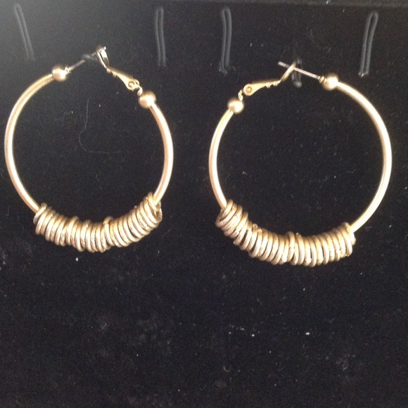 Gold Bangle Hoop Earrings - Picture 1 of 1